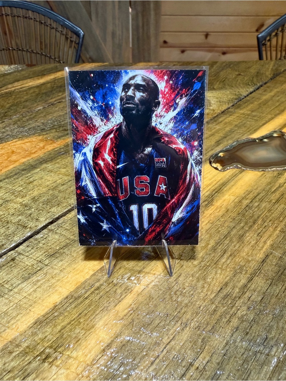 Kobe Bryant Patriotic USA Home Art Canvas - Red Blue Black